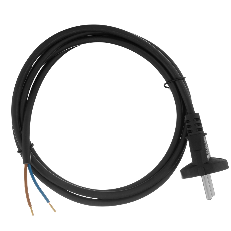 Шнур сетевой Denzel Energy Series 37661, ПВС, 1,5 м, 2х1 мм, с неразборной вилкой, черный в Твери