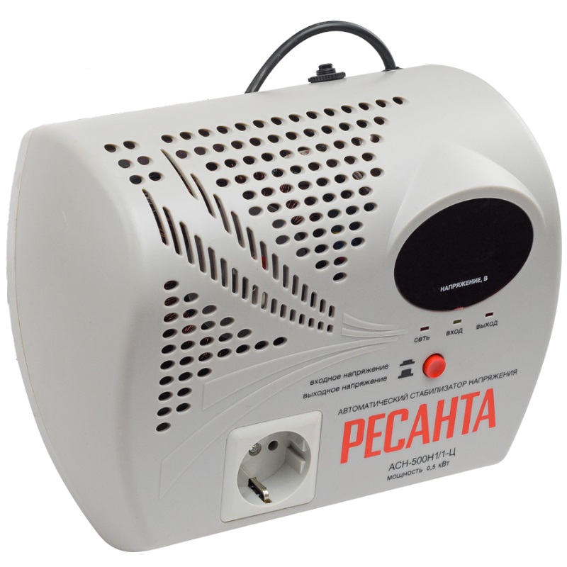 Маленький стабилизатор напряжения Ресанта LUX АСН-500Н1/1-Ц 63/6/9 для частного дома (однофазный, на полкиловатта) в Твери