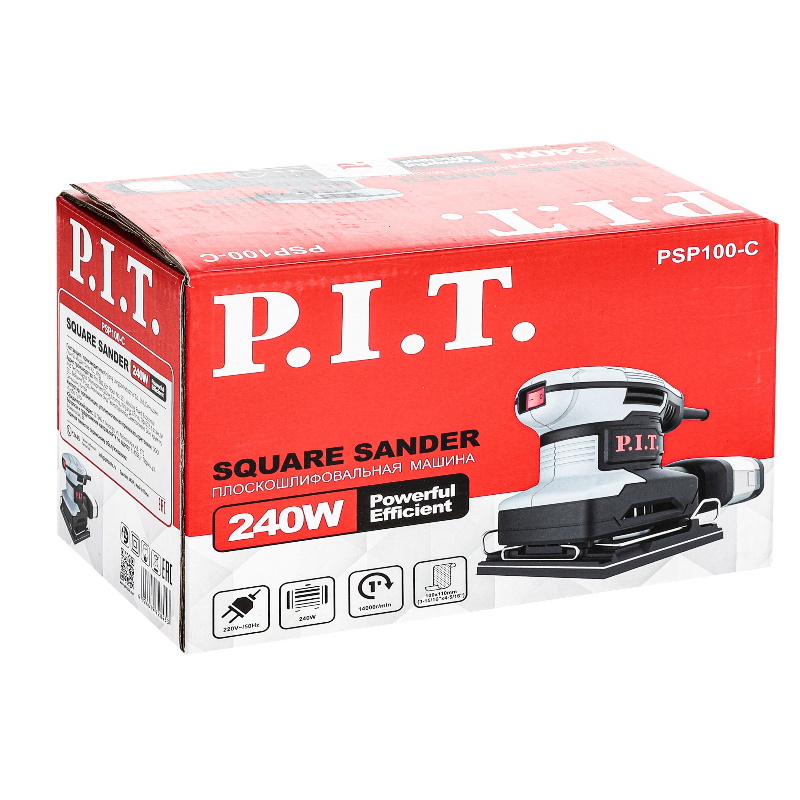 Шлифмашина вибрационная электрическая P.I.T. PSP100-C (240Вт, подошва 100х110 мм, 14000 ход/мин) в Ярославле