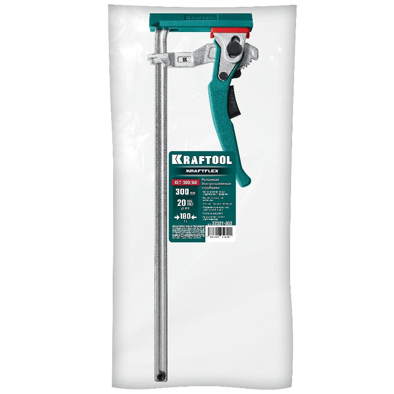Струбцина Kraftool KRAFTFLEX KLT-300 32331-300, 300/60 мм, универсальная, цельнокованая, рычажная, быстрозажимная, в T-track в Александрове