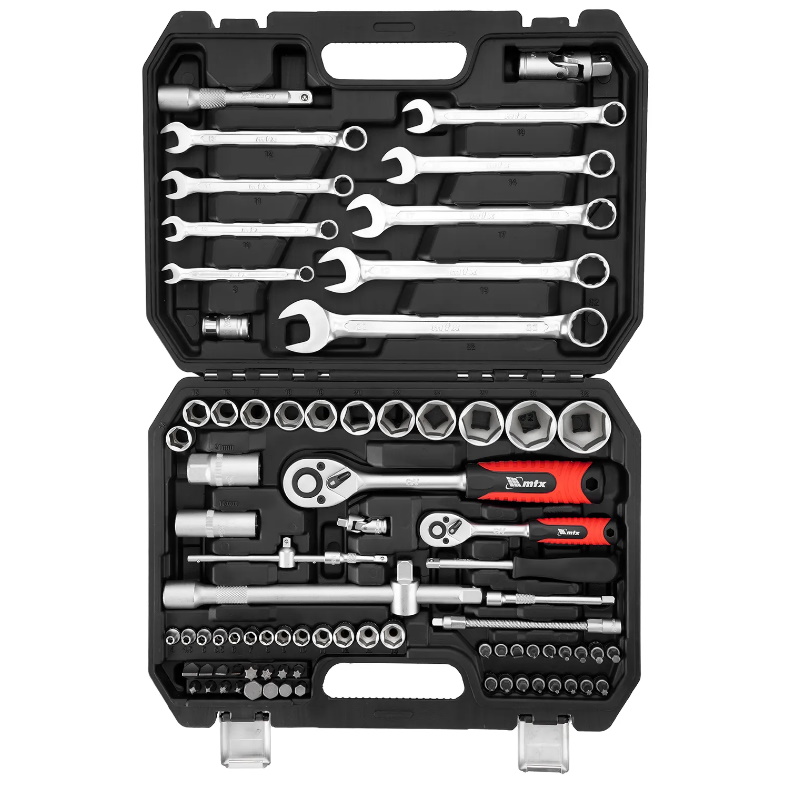 Набор инструментов MTX 13563, 1/2", 1/4", пластиковый кейс, 82 предмета
