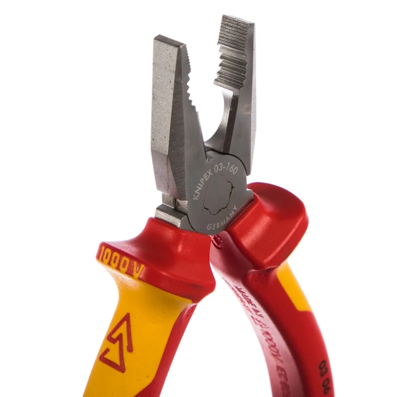 Плоскогубцы комбинированные Knipex KN-0306160SB, VDE, 160 мм, хром, 2-компонентные диэлектрические ручки в Ярославле