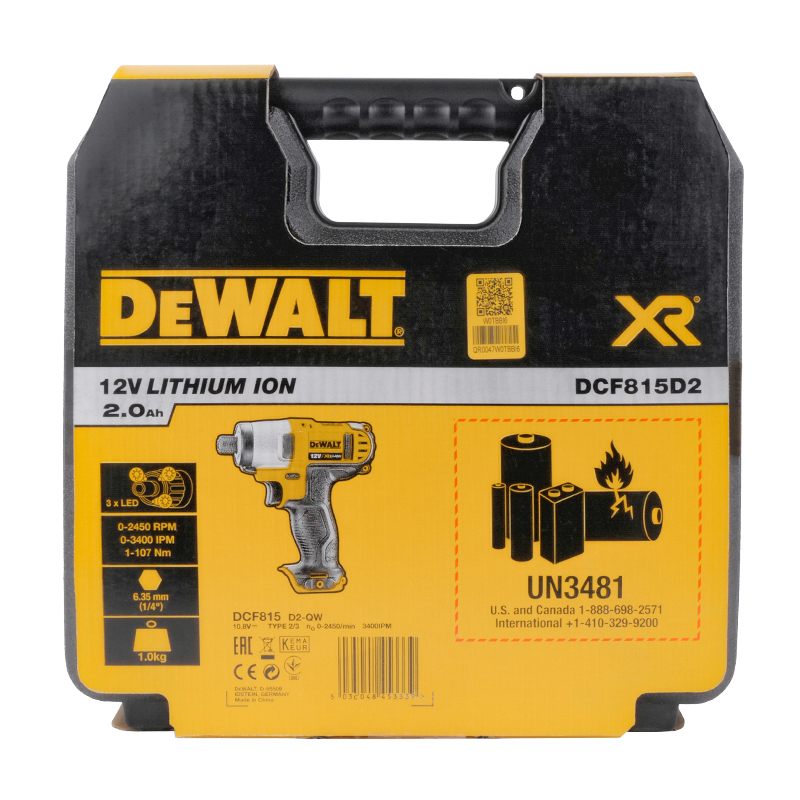 Аккумуляторный винтоверт DeWalt DCF815D2-QW (импульсный, питание 10.8-12v, профессиональный, вес 0.8 кг) в Муроме
