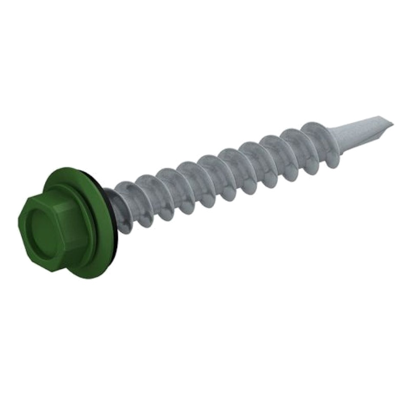 Саморез кровельный Starfix SMC3-95253-100, 4.8х70 мм, цинк, шайба с прокл., PT1, RAL 6002 (100 шт в карт. уп.)  в Ярославле