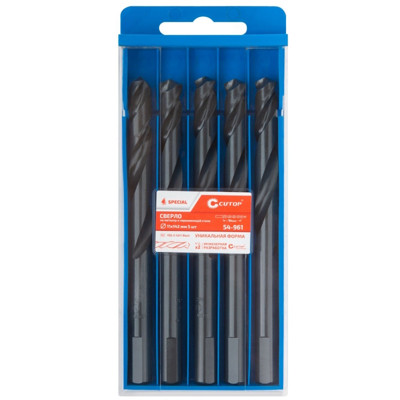 Сверло по металлу Cutop Special 54-961, HSS-G, 11 х 142/84 мм, 5 шт. в Угличе