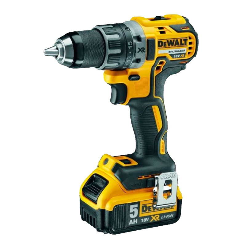Дрель-шуруповерт аккумуляторная DeWalt DCD791P2 (70 Нм, 18 В, 2 АКБ 5 Ач, ЗУ, кейс)
