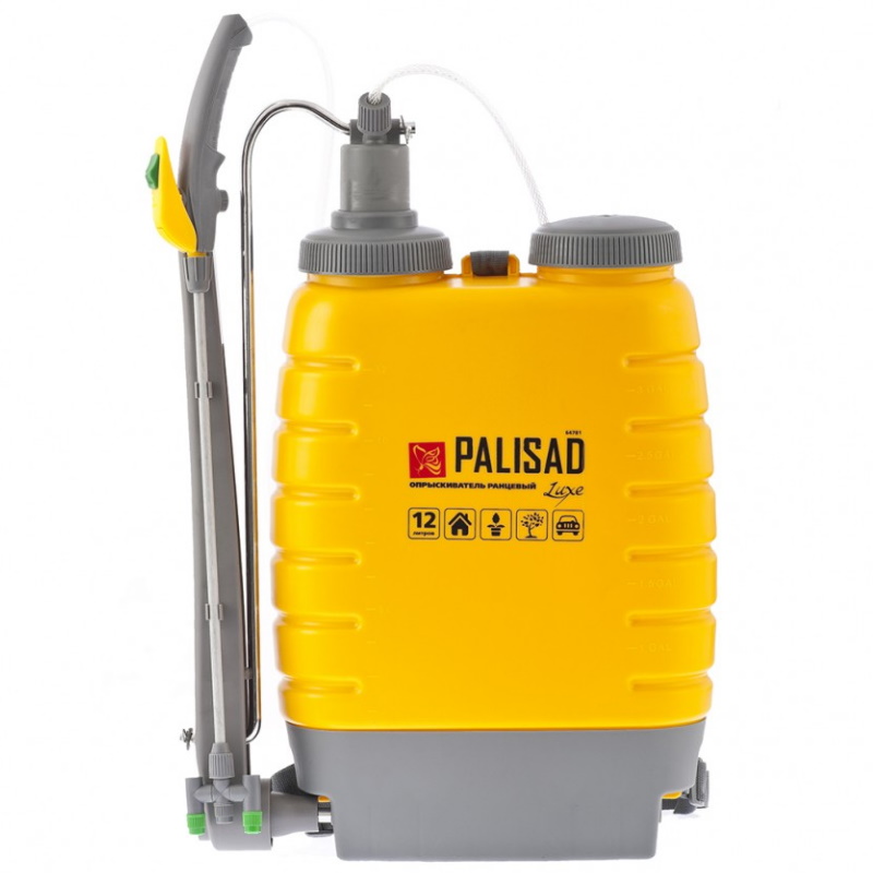 Опрыскиватель ранцевый Palisad LUXE 64781 12л с насосом шлангом разбрызгивателем 2244₽