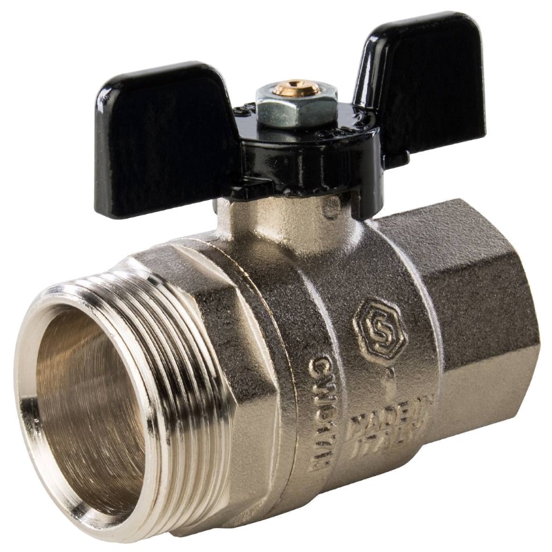 Кран шаровой полнопроходной Stout SVB-0007-000025, ВР/НР, ручка бабочка 1", американка в Коврове