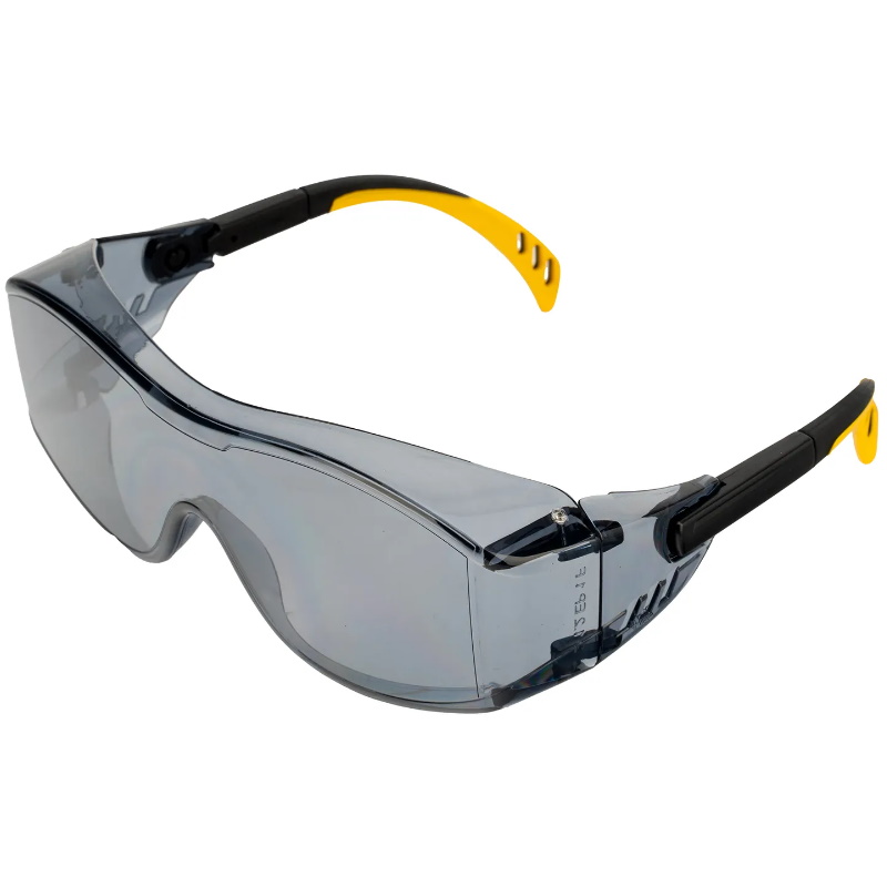 Очки защитные Denzel 89203 открытые поликарбонатные увеличенная дымчатая линза регулируемые дужки 410₽