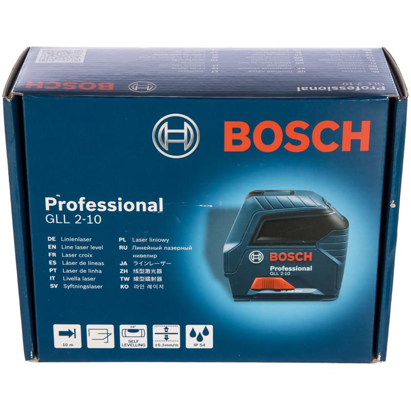 Лазерный нивелир Bosch GLL 2-10 0.601.063.L00 (2 луча, линейный, дальность без приемника 10 м) в Иваново