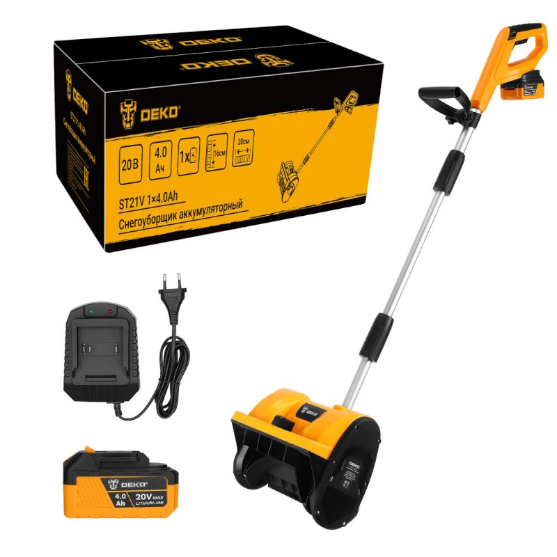 Снегоуборщик аккумуляторный Deko ST21V 084-4443, 20В, 1х4.0Ач
