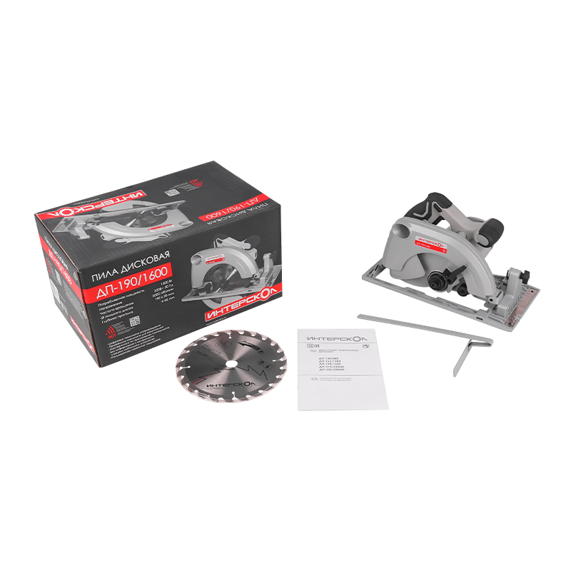 Циркулярная пила Интерскол ДП-190/1600 (глубина пропила под углом 90° 66 мм)