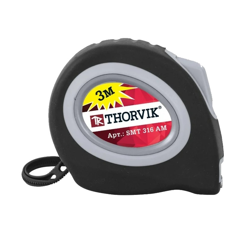 Рулетка Thorvik SMT316AM 052390, с магнитным захватом и автостопом, в обрезиненном корпусе, 3 м в Ярославле