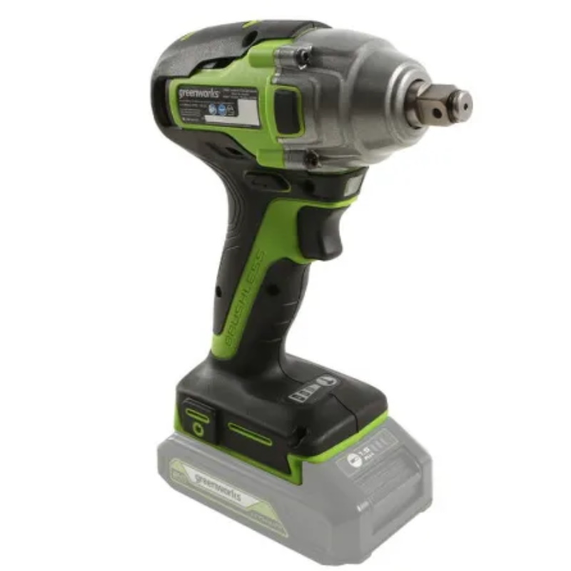 Гайковерт Greenworks GD24IW400 24V 3802907CUG, ударный, аккумуляторный, бесщеточный,1/2'', 400Нм,1х5Ач,ЗУ,кор