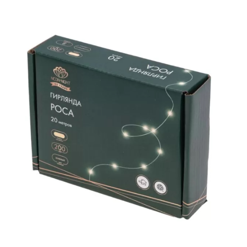 Гирлянда светодиодная Neon-Night "Роса" 1764100 303-266, 20м 200LED теплый белый IP20 с контроллером во Владимире