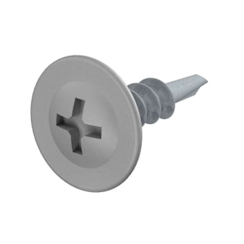 Саморез Starfix SM-87302-14000 42х16 мм с прессшайбой цинк со сверлом RAL 7004 14000 шт в коробе 14653₽