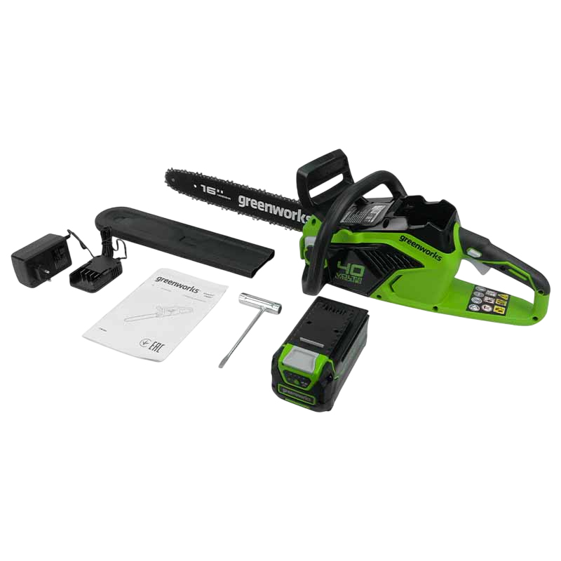 Цепная пила Greenworks 40В, 40 см (в комплекте с АКБ 4А*ч и З/У) 2005807UB в Череповце