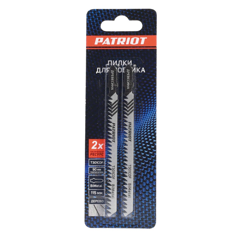 Пилка для лобзика по дереву  EDGE by Patriot T301CDF 814010012, 2шт. в блистере в Муроме