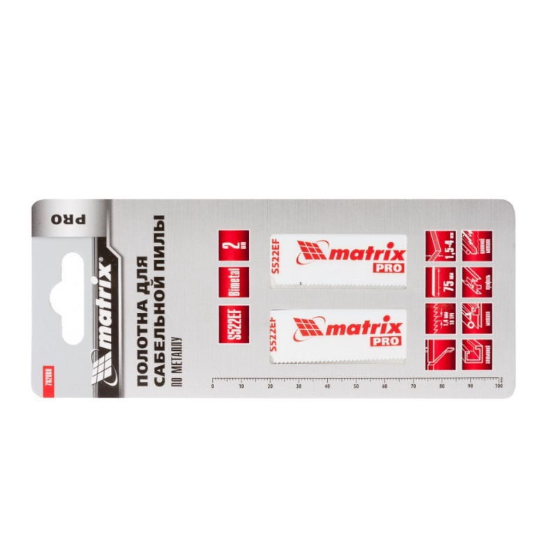 Полотно по металлу Matrix S522EF 782008 (2 шт; 100х75х19 мм; шаг 1.4 мм; BiM) для сабельной пилы в Туле