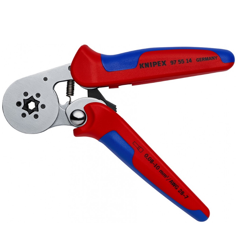 Пресс-клещи для контактных гильз Knipex KN-975514 DIN 46228 1+4, 6-гранный обжим, боковые, 1 гнездо, 0.08-10 мм²…2 в Иваново