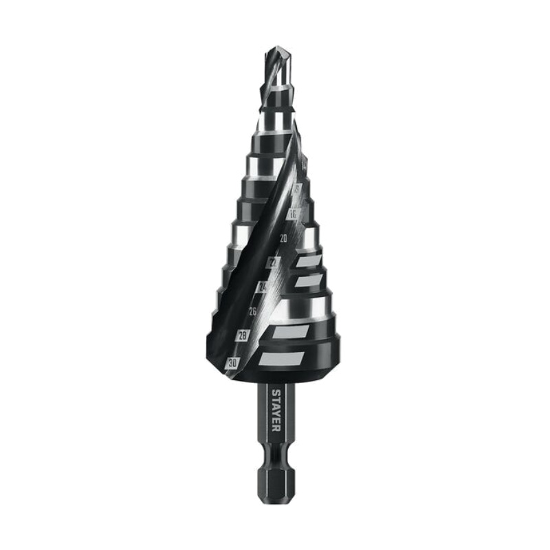Сверло ступенчатое Stayer Pro-Max 29661-6-30-13, 6-30 мм, 13 ступеней, винтовая спираль в Угличе