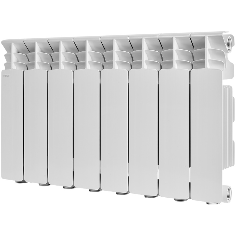 Радиатор Stout GAMMA 350 SRA-3310-035008 8 секций алюминиевый боковое подключение белый RAL 9010 6890₽