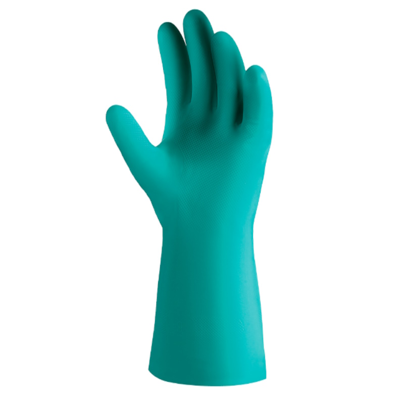 Химостойкие перчатки Jeta Safety Atom Oil JN711-11-XXL, нитриловые, с хлопковым напылением, зеленые, 0,38 мм, р.11/XXL в Рыбинске
