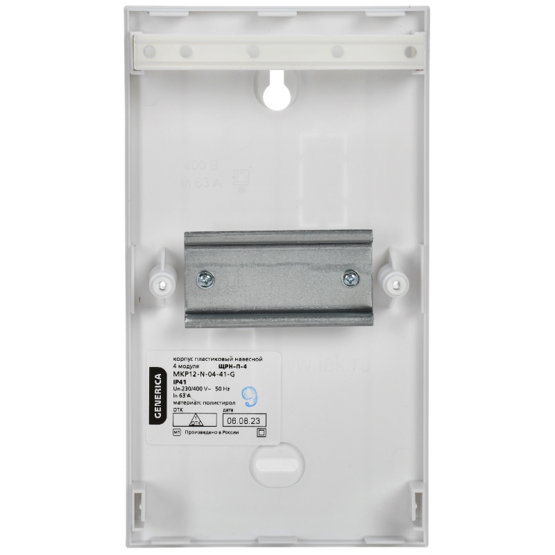 Корпус пластиковый IEK GENERICA ЩРН-П-4 MKP12-N-04-41-G черн. прозр. дверь IP41 в Туле