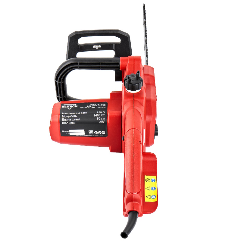 Пила цепная Elitech ДМ ПЭ 142ПО (E1611.022.00) 210673, 1400Вт, шина 30см, шаг 3/8", паз 1.3мм  в Твери