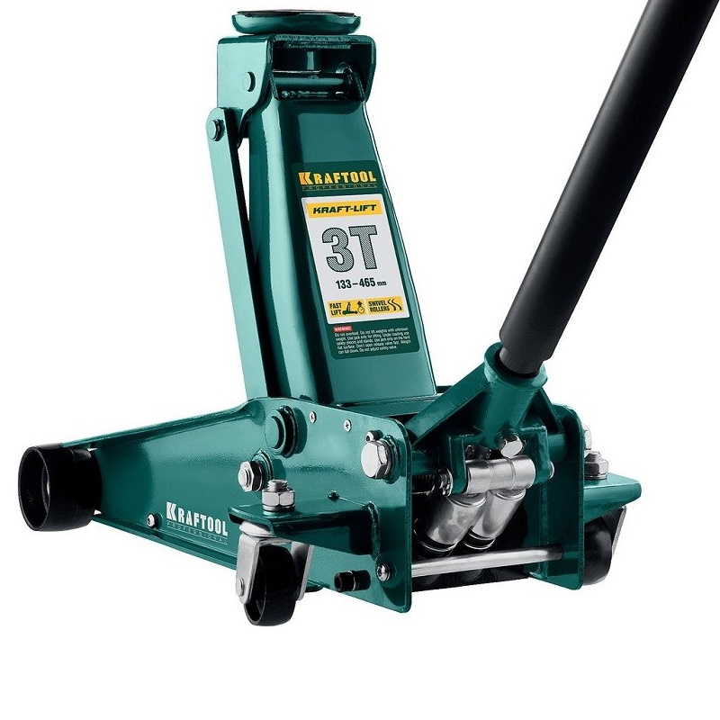 Домкрат подкатной Kraftool Kraft-Lift 43450-3, с быстрым подъемом для СТО, 3 т, 130 - 465 мм в Муроме
