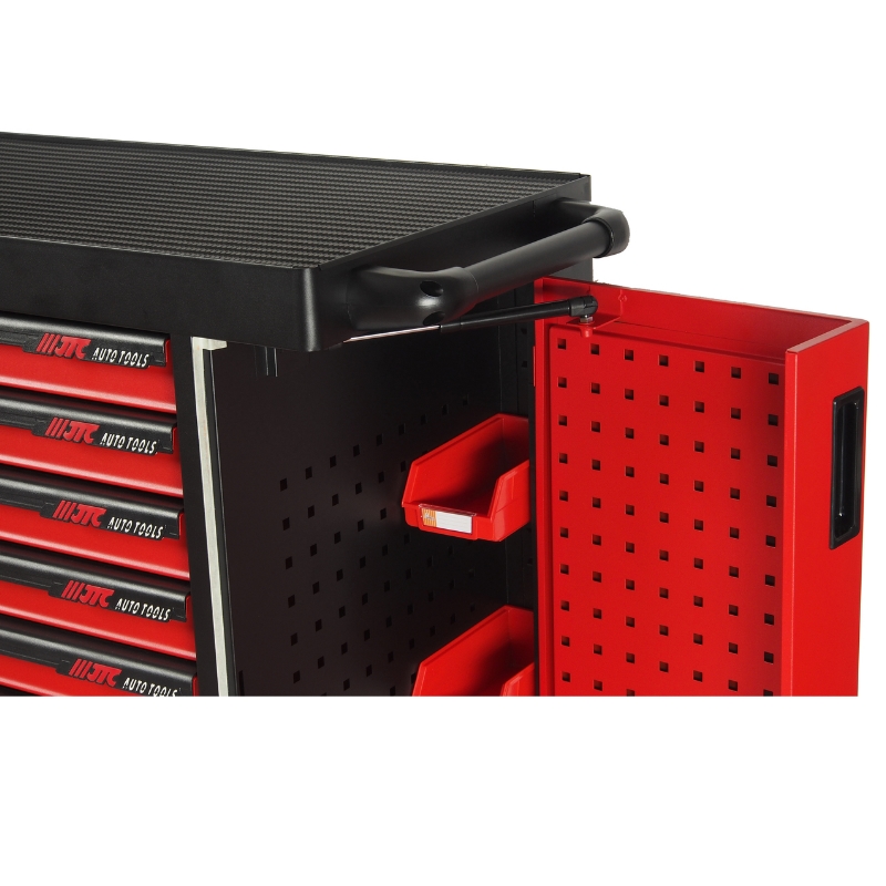 Тележка инструментальная JTC JTC-S1070 7 секций, красная на колесах с двумя боковыми ящиками в Угличе