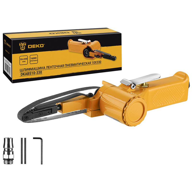 Шлифмашина ленточная пневматическая Deko DKABS10-330, 063-4383 (10x330 мм)