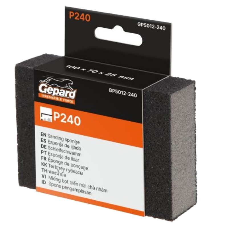 Губка Gepard GP5012-240 абразивная 100х70х25 мм Р240 51₽
