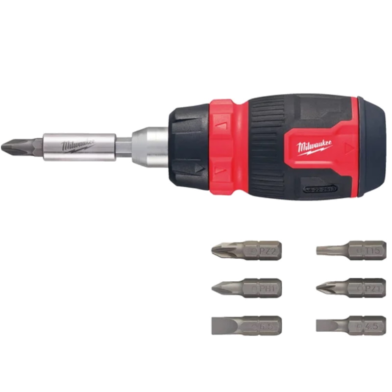 Отвертка Milwaukee 4932480581, универсальная, компактная, с трещоткой, 8 в 1  во Владимире