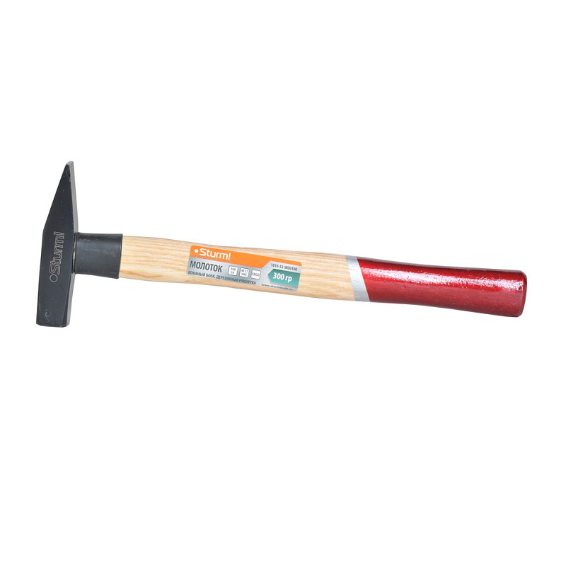 Молоток слесарный Sturm 1010-52-WD0300 кованый боек 300 г деревянная рукоятка 242₽
