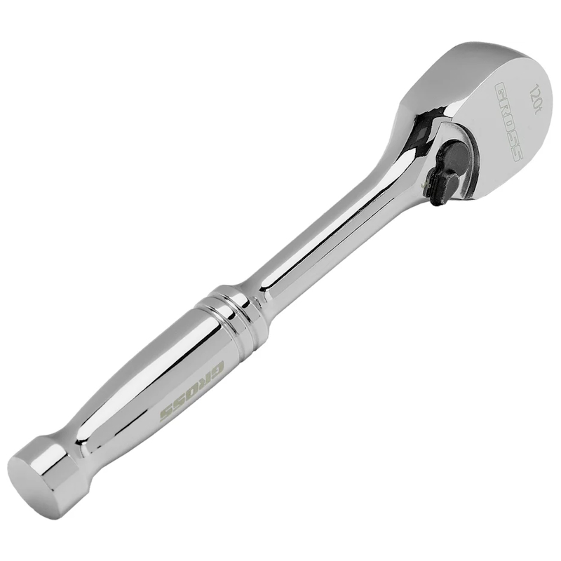 Ключ-трещотка Gross 14050, 1/4", CrV, 120 зубьев, цельнометаллический, хром в Муроме
