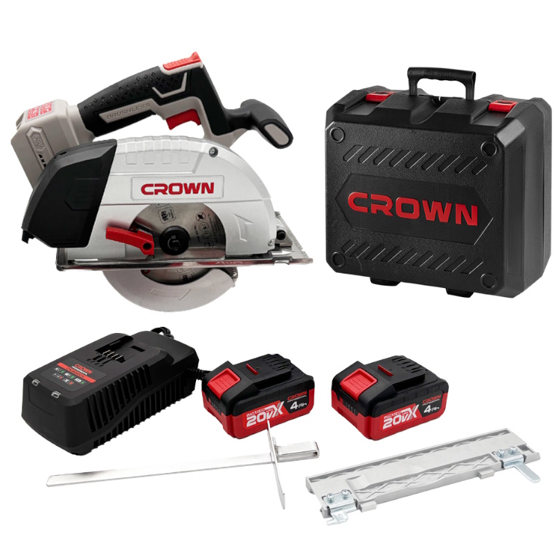 Пила дисковая по металлу Crown CT25040-150HX-4 BMC, аккумуляторная, бесщеточная, 20В 2х4.0Ач в Вологде