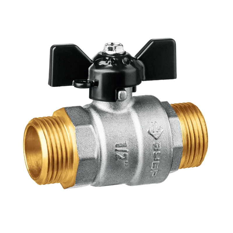 Кран шаровой Зубр 51327-1/2 полнопроходной d 1/2", ручка "бабочка", "папа-папа"  в Ярославле