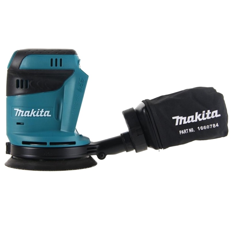 Аккумуляторная эксцентриковая шлифмашина Makita DBO180Z (Li-ion 18 В, амплитуда колебаний 2,8 мм, пылесборник, без АКБ и ЗУ)