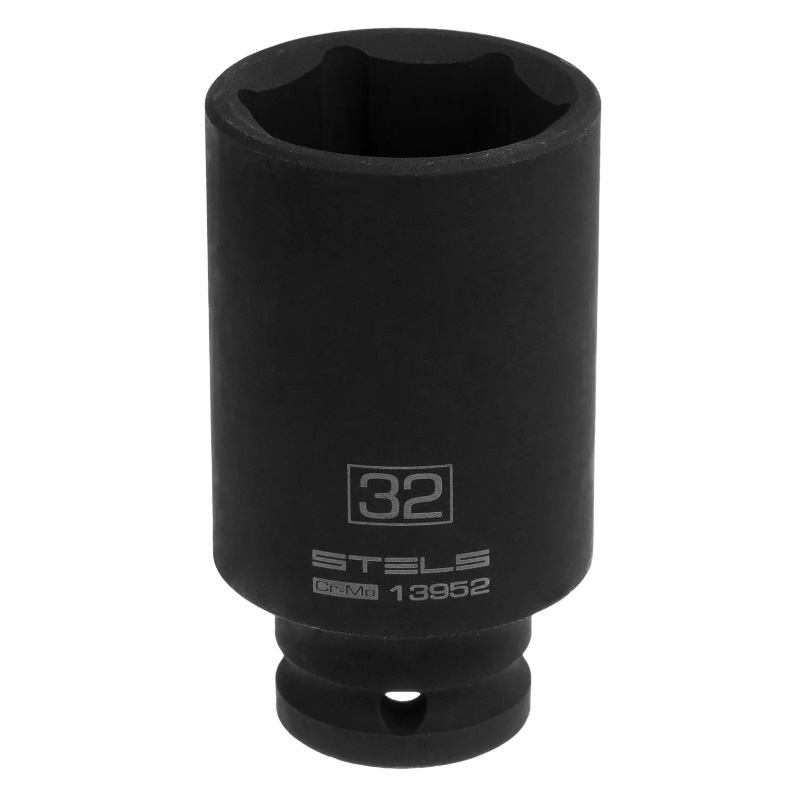 Головка ударная удлиненная шестигранная Stels 13952, 32 мм, 1/2", CrMo в Череповце