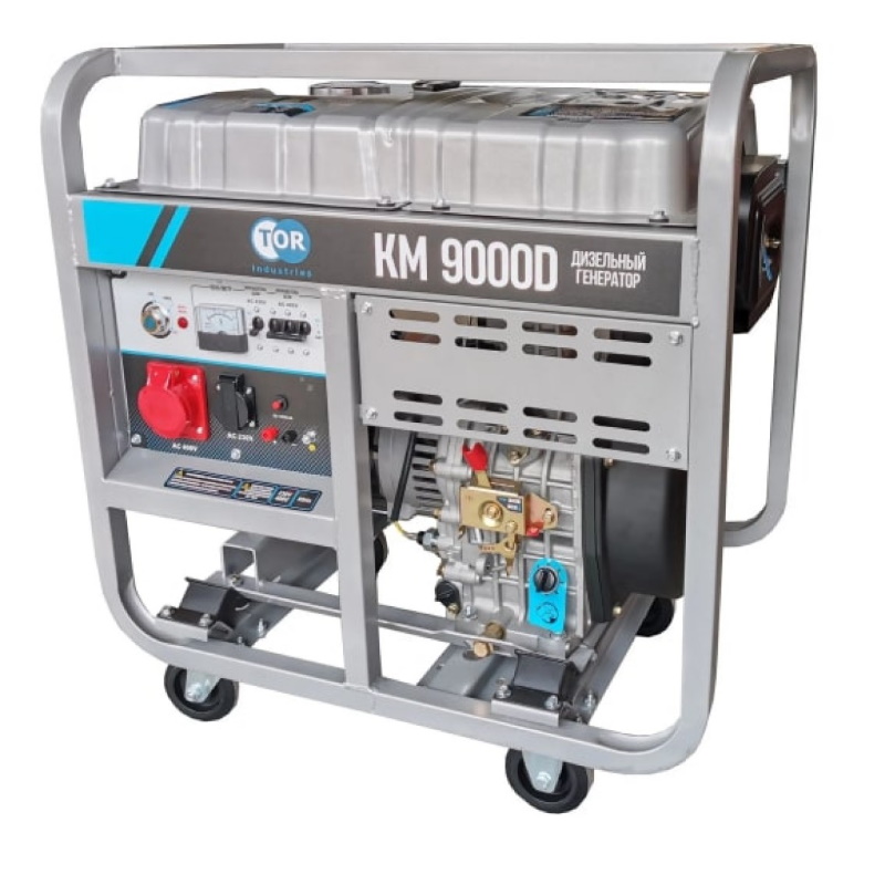 Генератор дизельный TOR KM9000D 1025966, 9,0 кВт, 380В/3 кВт, 220В, 20 л, с электростартером