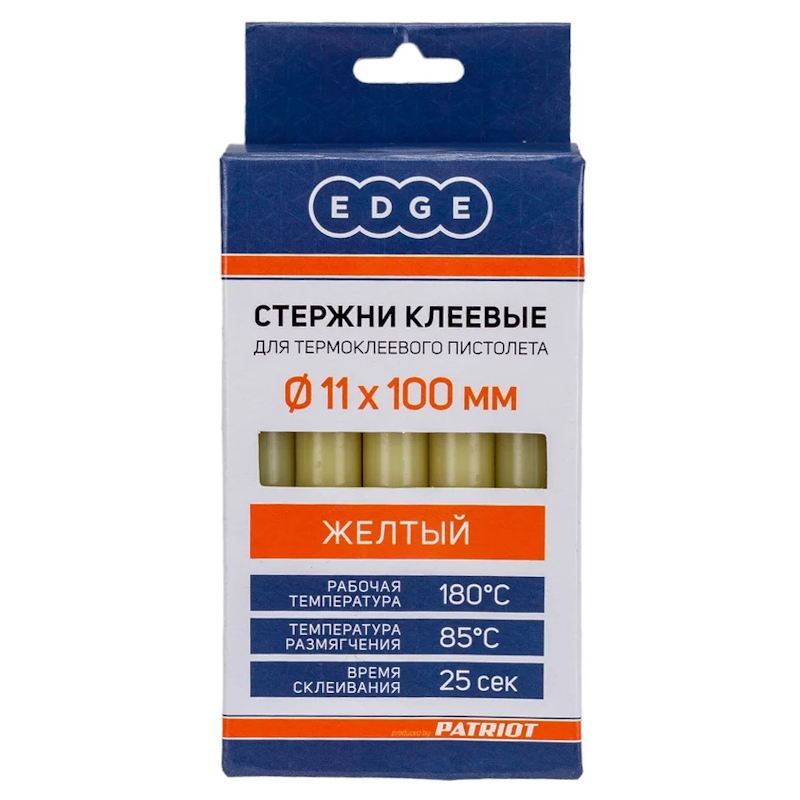 Стержни клеевые Patriot 816001015, 11*100мм желтые, упаковка 10шт в Коврове