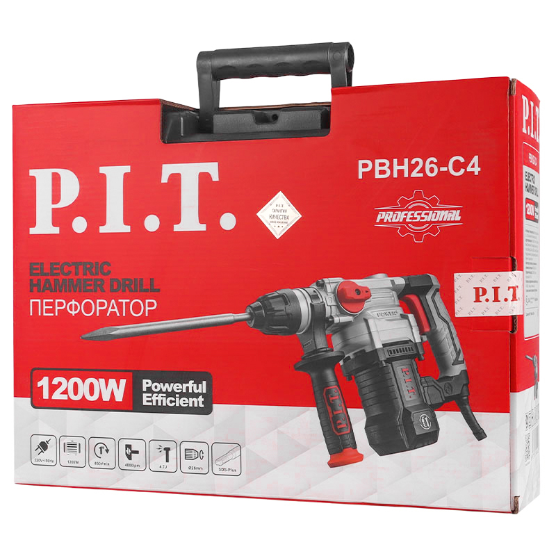Перфоратор P.I.T. Мастер PBH26-C4  в кейсе, с защитной муфтой
