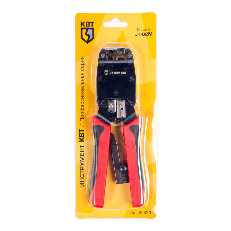Пресс-клещи КВТ JT-02M 84825, для RJ разъемов, серия ПРОФИ