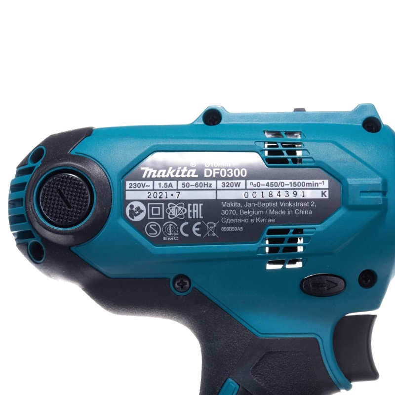 Сетевая дрель-шуруповерт Makita DF0300X3 + набор бит D-65028 10 шт.