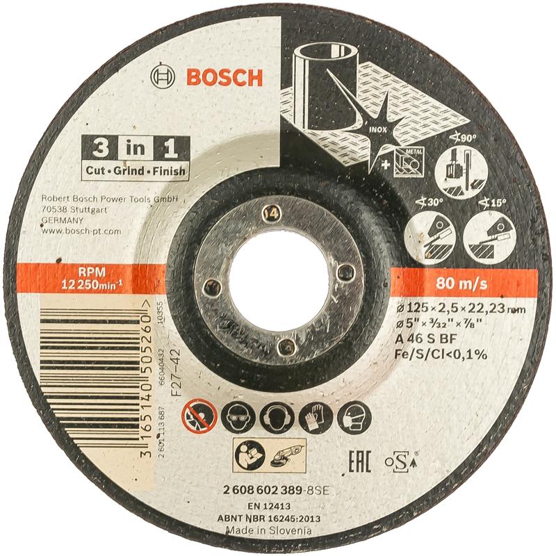 Отрезной круг Bosch 2.608.602.389 3-в-1, 125x2.5x22.23 мм в Твери