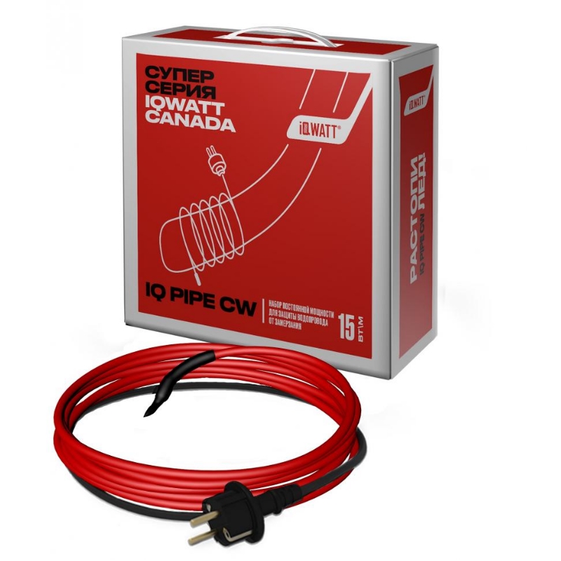 Набор постоянной мощности для защиты водопровода от замерзания Iqwatt IQ PIPE CW 10m 00705