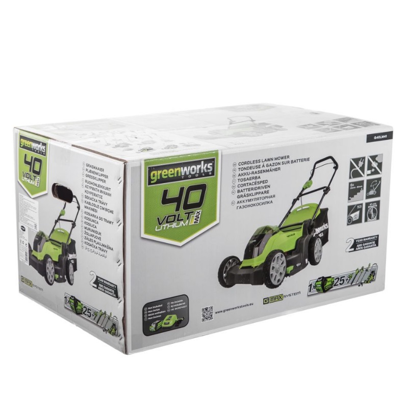 Газонокосилка Greenworks G40LM41K4 40В, 40 см, в комплекте АКБ и ЗУ в Александрове