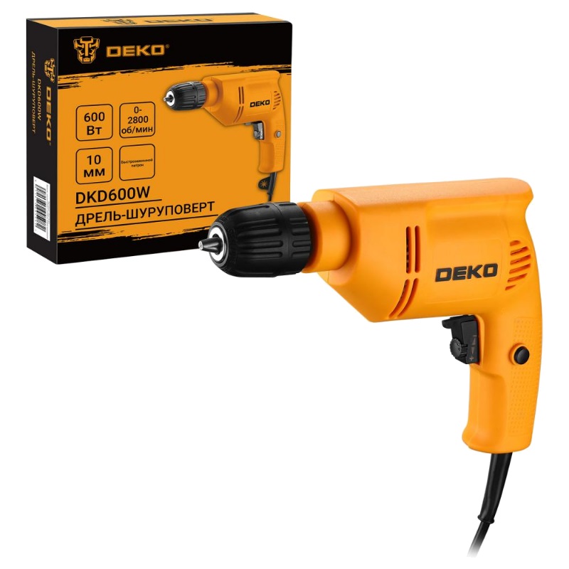 Дрель-шуруповерт сетевая Deko DKD600W 063-4181 1811₽