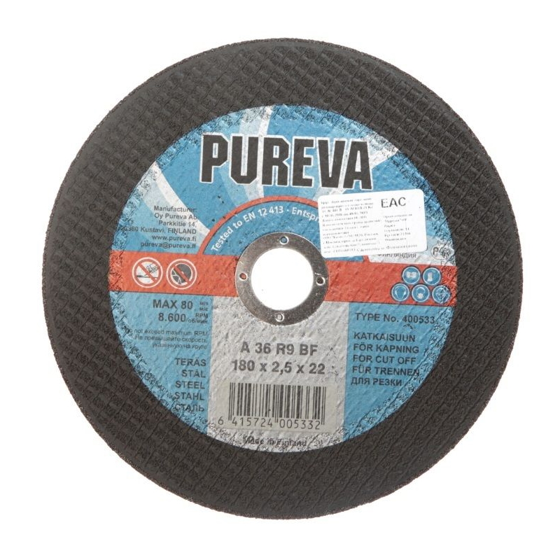 Отрезной круг по металлу Pureva 400533 (180x2,5x22 мм) в Костроме